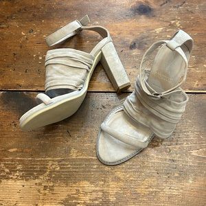 BRUNELLO CUCINELLI khaki suede Ankle strap heels *size 40/9.5